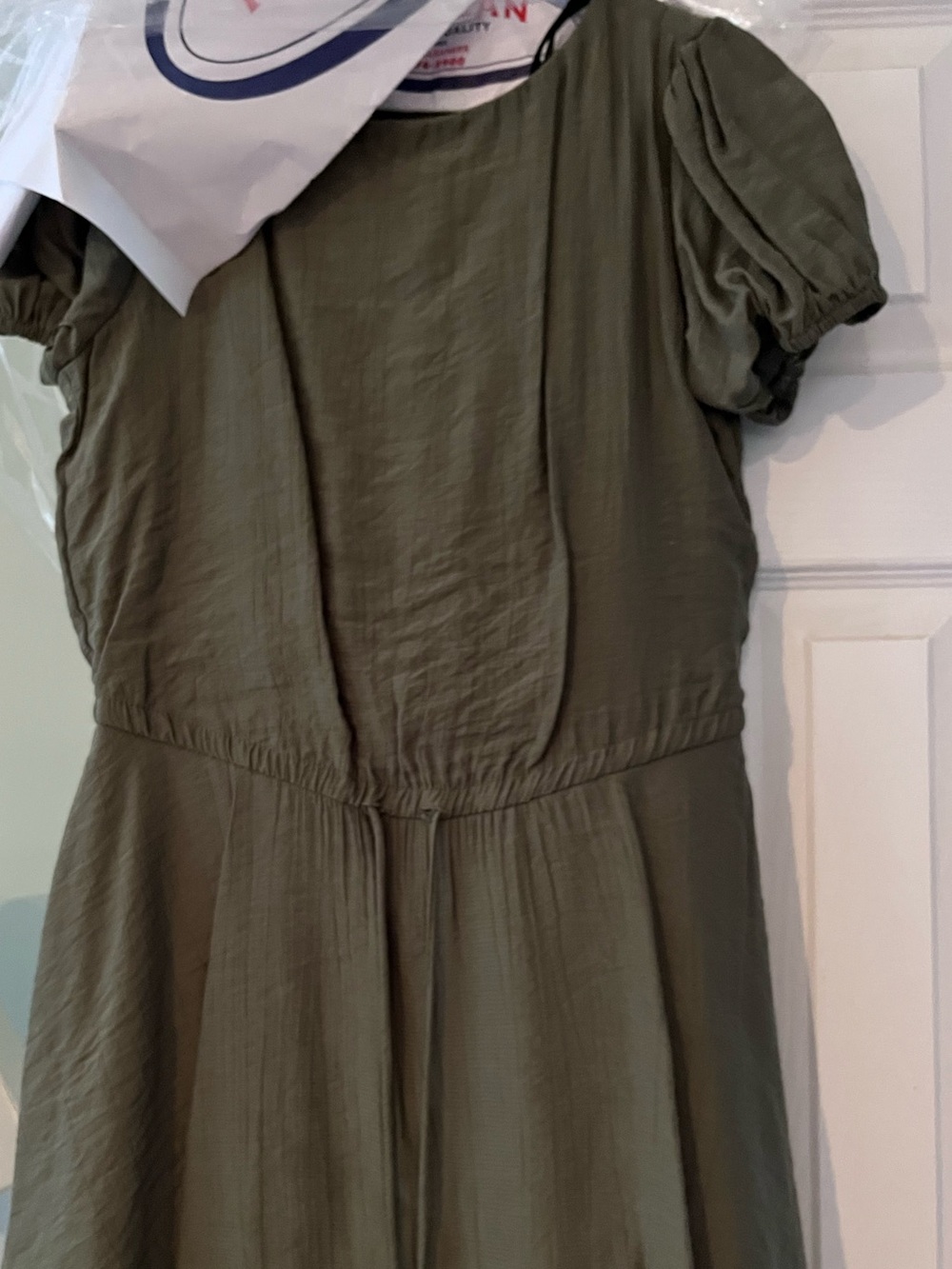 B Darlin Olive Green Short Sleeve Midi Dress
